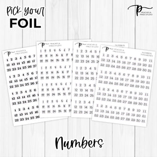 Numbers Foiled Scripts - Foiled Stickers for Functional Planning - Cover