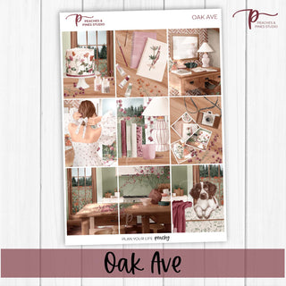 Oak Ave Weekly Kit - Planner Stickers For Vertical 7x9 Planners Like Erin Condren EC