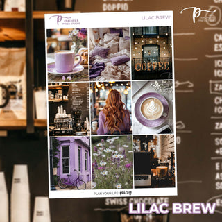 Lilac Brew - Planner Stickers For Vertical 7x9 Planners Like Erin Condren EC