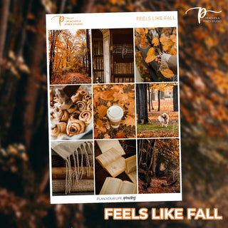 Feels Like Fall Photo Weekly Kit - Planner Stickers For Vertical 7x9 Planners Like Erin Condren EC