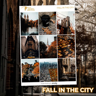 Fall in the City Photo Weekly Kit - Planner Stickers For Vertical 7x9 Planners Like Erin Condren EC