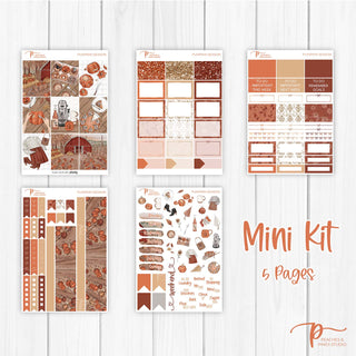Pumpkin Season Weekly Kit - Planner Stickers For Vertical 7x9 Planners Like Erin Condren EC