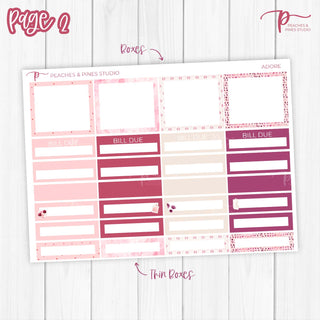 Adore Monthly Kit - Planner Stickers For Vertical 7x9 Planners Like Erin Condren EC