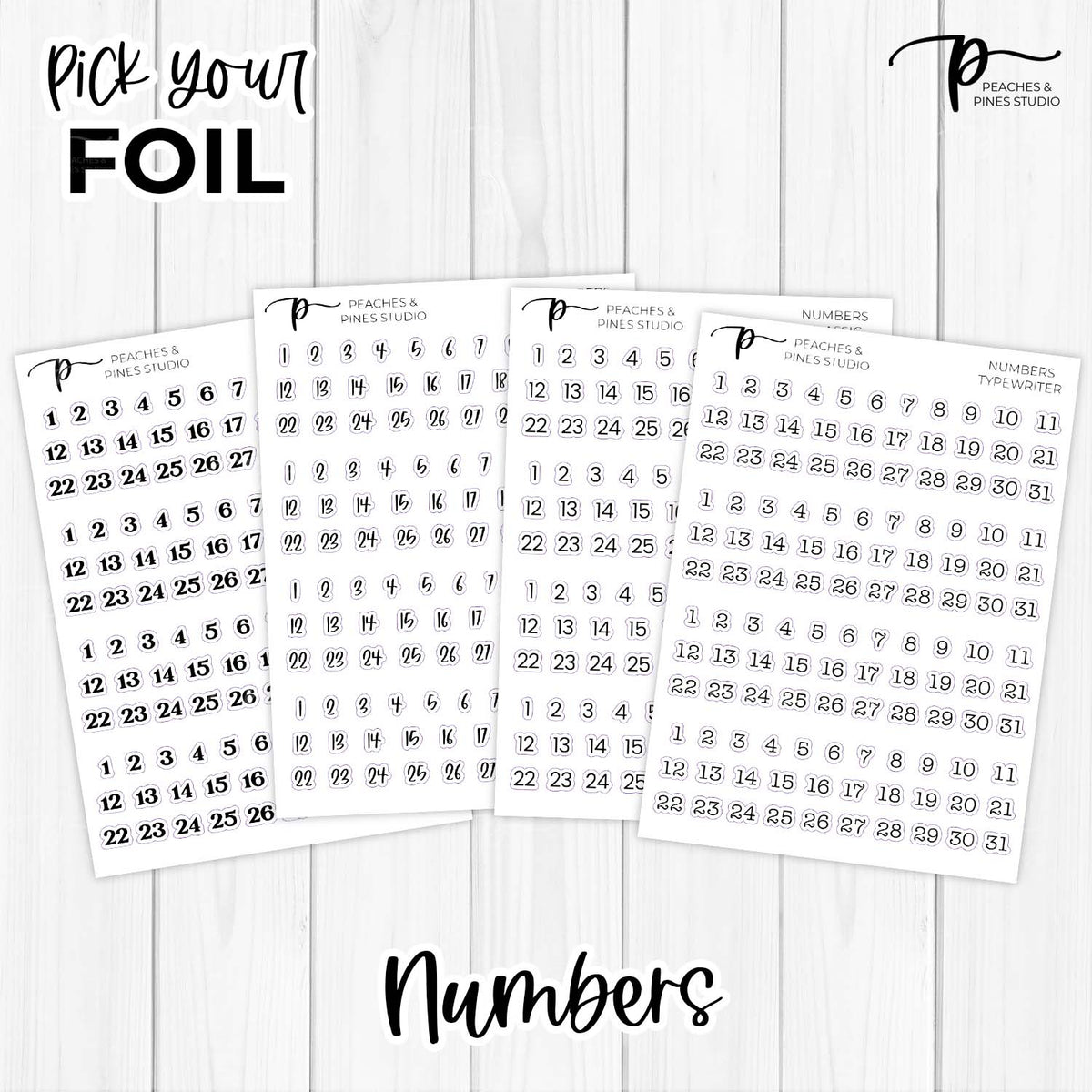 Numbers - Foiled Scripts