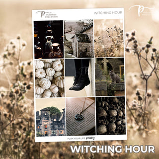 Witching Hour Photo Weekly Kit - Planner Stickers For Vertical 7x9 Planners Like Erin Condren EC