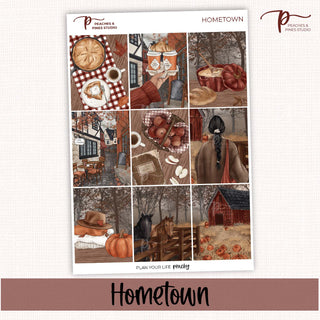 Hometown - Planner Stickers For Vertical 7x9 Planners Like Erin Condren EC
