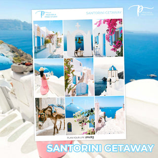 Santorini Getaway Photo Weekly Kit - Planner Stickers For Vertical 7x9 Planners Like Erin Condren EC (Copy)
