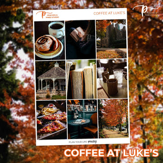 Coffee at Luke's Photo Weekly Kit - Planner Stickers For Vertical 7x9 Planners Like Erin Condren EC