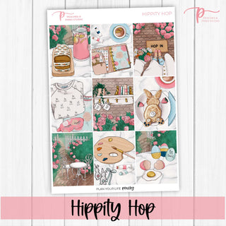 Hippity Hop Weekly Kit - Planner Stickers For Vertical 7x9 Planners Like Erin Condren EC