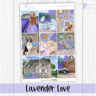 Lavender Love Weekly Kit - Planner Stickers For Vertical 7x9 Planners Like Erin Condren EC