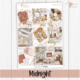 Midnight Weekly Kit - Decorative Planner Stickers for Vertical 7x9 Planners Compatible with Erin Condren EC - Cover