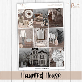 Haunted House Weekly Kit - Planner Stickers For Vertical 7x9 Planners Like Erin Condren EC