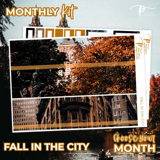 Fall in the City Photo Monthly Kit - Planner Stickers For Vertical 7x9 Planners Like Erin Condren EC