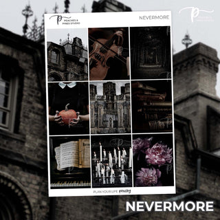 Nevermore Photo Weekly Kit - Planner Stickers For Vertical 7x9 Planners Like Erin Condren EC