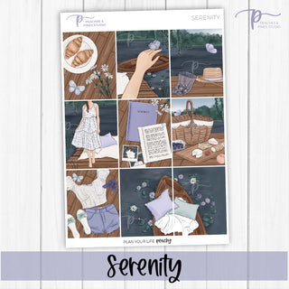 Serenity Weekly Kit - Planner Stickers For Vertical 7x9 Planners Like Erin Condren EC