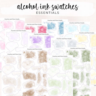 Alcohol Ink Swatches - Essential Colors - Layering Essentials | Journaling Deco Sticker Sheet