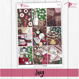 Joy Weekly Kit - Planner Stickers For Vertical 7x9 Planners Like Erin Condren EC