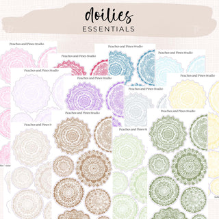 Doilies - Essential Colors - Layering Essentials | Journaling Deco Sticker Sheet