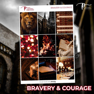 Bravery & Courage Photo Weekly Kit - Planner Stickers For Vertical 7x9 Planners Like Erin Condren EC