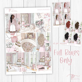 Starcrossed Weekly Kit - Decorative Planner Stickers for Vertical 7x9 Planners Compatible with Erin Condren EC - Full Boxes Only