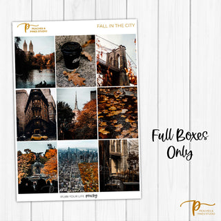 Fall in the City Photo Weekly Kit - Planner Stickers For Vertical 7x9 Planners Like Erin Condren EC