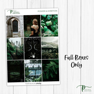Power & Ambition Photo Weekly Kit - Planner Stickers For Vertical 7x9 Planners Like Erin Condren EC