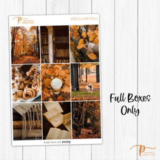 Feels Like Fall Photo Weekly Kit - Planner Stickers For Vertical 7x9 Planners Like Erin Condren EC