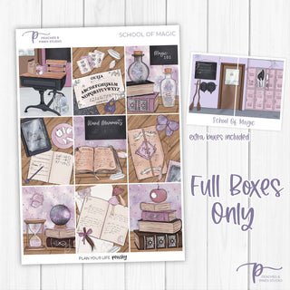 School Of Magic Weekly Kit - Planner Stickers For Vertical 7x9 Planners Like Erin Condren EC