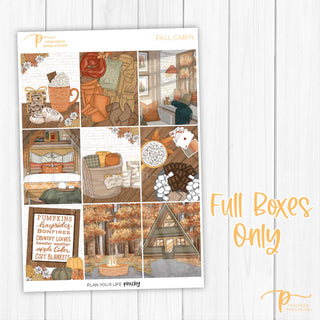 Fall Cabin Weekly Kit - Planner Stickers For Vertical 7x9 Planners Like Erin Condren EC