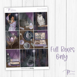 Full Moon Weekly Kit - Planner Stickers For Vertical 7x9 Planners Like Erin Condren EC