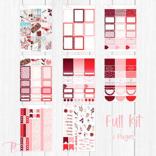 XOXO Weekly Kit - Planner Stickers For Vertical 7x9 Planners Like Erin Condren EC