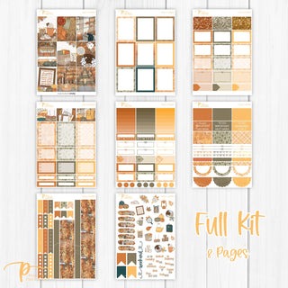 Fall Cabin Weekly Kit - Planner Stickers For Vertical 7x9 Planners Like Erin Condren EC