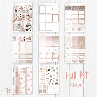 Glam Edit Weekly Kit - Decorative Planner Stickers for Vertical 7x9 Planners Compatible with Erin Condren EC - Full Kit