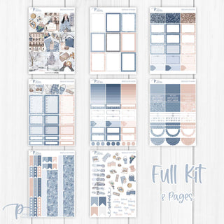 Bisous d'Hiver Weekly Kit - Decorative Planner Stickers for Vertical 7x9 Planners Compatible with Erin Condren EC - Full Kit