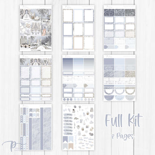 Winter in the City Weekly Kit - Decorative Planner Stickers for Vertical 7x9 Planners Compatible with Erin Condren EC - Full Kit