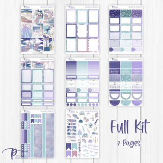 Asleep by Midnight Weekly Kit - Decorative Planner Stickers for Vertical 7x9 Planners Compatible with Erin Condren EC - Full Kit
