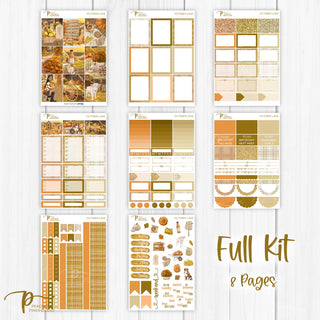 October Lane Weekly Kit - Planner Stickers For Vertical 7x9 Planners Like Erin Condren EC