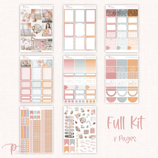 Coffee Bookshop Weekly Kit - Planner Stickers For Vertical 7x9 Planners Like Erin Condren EC