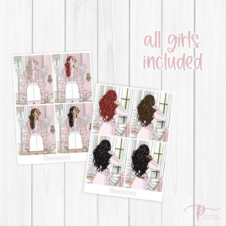 Starcrossed Weekly Kit - Decorative Planner Stickers for Vertical 7x9 Planners Compatible with Erin Condren EC - Skin Tones