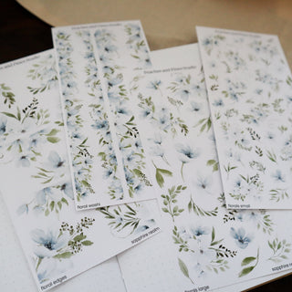 Sapphire Realm - Floral Washi | Journaling Deco Sticker Sheet