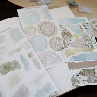 Sapphire Realm - Torn Paper | Journaling Deco Sticker Sheet