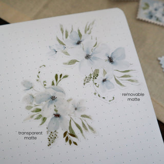 Sapphire Realm - Florals Large | Journaling Deco Sticker Sheet