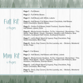 Snowbound Weekly Kit - Decorative Planner Stickers for Vertical 7x9 Planners Compatible with Erin Condren EC - Overview