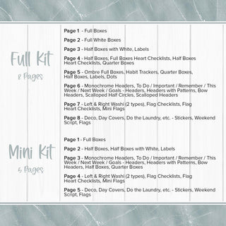 Frozen Lake Weekly Kit - Decorative Planner Stickers for Vertical 7x9 Planners Compatible with Erin Condren EC - Overview