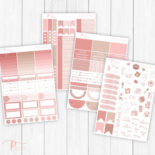 The Blush Edit Weekly Kit - Planner Stickers For Vertical 7x9 Planners Like Erin Condren EC