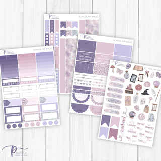 School Of Magic Weekly Kit - Planner Stickers For Vertical 7x9 Planners Like Erin Condren EC