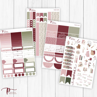 Oak Ave Weekly Kit - Planner Stickers For Vertical 7x9 Planners Like Erin Condren EC