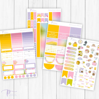 Breakfast Dream Weekly Kit - Planner Stickers For Vertical 7x9 Planners Like Erin Condren EC