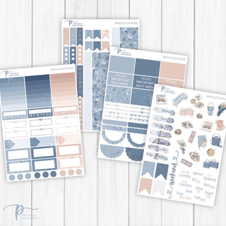 Bisous d'Hiver Weekly Kit - Decorative Planner Stickers for Vertical 7x9 Planners Compatible with Erin Condren EC - Pages 5to8