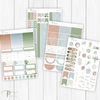 Unwind Weekly Kit - Decorative Planner Stickers for Vertical 7x9 Planners Compatible with Erin Condren EC - Pages 5to8